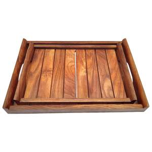 Iron Key <b>Handles</b> Wooden Prime Quality Rectangular Serving Tray Coffee Server Kitchenware Eco Friendly Multipurpose for Gift - Product Image 4