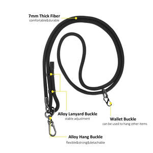 Lanière de téléphone réglable en polyester de 150 cm avec patch pour coque de téléphone – Vente en gros - Product Image 2