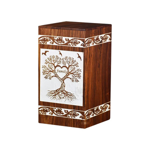 Caja de urna de cremación de madera de alta calidad de palisandro, contenedor de cenizas funerarias hecho a mano para humanos y mascotas para entierro y exhibición en el hogar - Product Image 6
