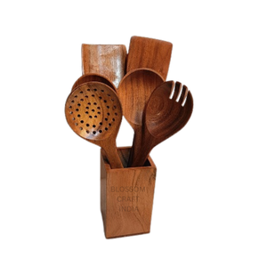Ensemble de spatules et cuillères en teck artisanal de qualité supérieure, écologiques, en bois de manguier, vaisselle de cuisine, cuillères personnalisées, fabriquées en Inde - Product Image 3