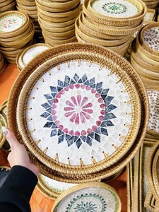 หวายธรรมชาติแกะสลักถาดเคลือบสำหรับการให้บริการถาดที่มีชื่อเสียงในเวียดนามที่ขายดีที่สุด2023 - Product Image 4