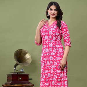 Kurti Largo de Alta Calidad, Estilo Pakistaní Indio, Diseño Bordado Elegante, Túnica Larga para Mujer para Uso Diario - Product Image 1