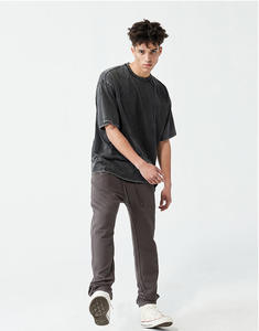 T-shirt à manches courtes, ample et décontracté, avec épaules tombantes, lavage à l'acide, pas de quantité Minimum de commande - Product Image 6