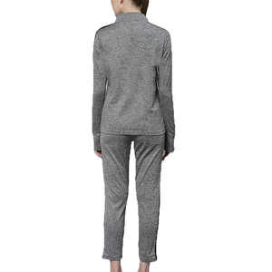Ropa deportiva de invierno con logotipo personalizado, chándal de lana de algodón 100% de alta calidad para mujer, estampado de diamantes de imitación, dos piezas regulares para mujer - Product Image 3
