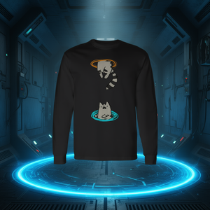 T-shirt à manches longues à thème animalier Portal Cat Video Game, produit promotionnel - Product Image 3