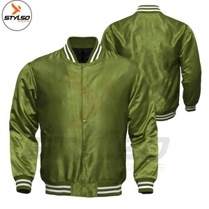 High Quality Men's <b>Grey</b> Satin Letterman Style Bomber <b>Jacket</b> Windproof Winter Fabric with Hooded Collar - Product Image 6