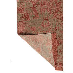 พรมขนสัตว์และไหมไผ่ถักมือสีเบจและสีน้ำตาลลายดอกไม้สำหรับใช้ในบ้าน ห้องนั่งเล่น และทางเดิน-Esk-624(Va) - Product Image 5