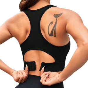 Premium Women Sports <b>Bra</b> High for Support Breathable Quick Dry Crisscross <b>Straps</b> U-NECK Mesh Spandex/Nylon Gym Yoga Fitness - Product Image 3