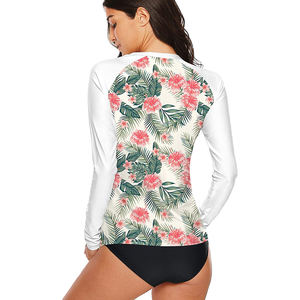 Pakistan Made <b>Women's</b> Sublimated <b>Rash</b> <b>Guard</b> White Color Made in Spandex Polyester With Customized Design & Brand - Product Image 2