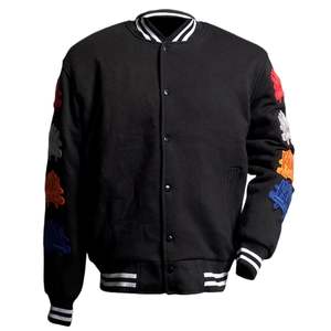 Veste universitaire pour homme, mélange de laine, veste de style lettreman, manches avec patch brodé, boutons sur le devant, streetwear, style universitaire, manteau - Product Image 1