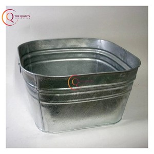 Cubo de hielo galvanizado de forma cuadrada de Metal moderno elegante de alta calidad con barra de gran tamaño Cubo de hielo de cerveza de champán hecho a mano - Product Image 5