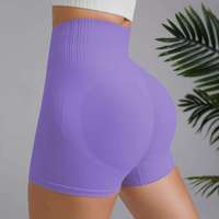 Shorts de yoga sans couture pour femme, taille mi-haute, effet ventre plat, en élasthanne/coton respirant et à séchage rapide, pour la gym
