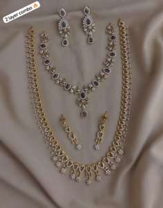 Conjunto de Collares con Acabado Mate CZ, Combo de Dos Conjuntos, Estilo Minimalista, Acabado Premium de Alta Calidad, Perfecto para Fiestas - Product Image 3