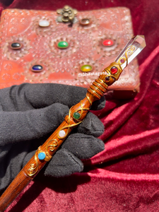 Stylo sphère en cristal de quartz naturel en gros fait à la main outil d'écriture de guérison spirituelle matériau en bois cadeau d'équilibre énergétique - Product Image 6