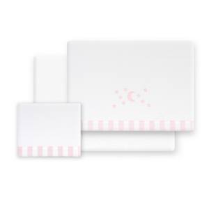 Juego de 3 piezas de ropa de cama para cochecito en forro polar coral con técnica de tejido - Modelo Luna Estrellas - Product Image 1