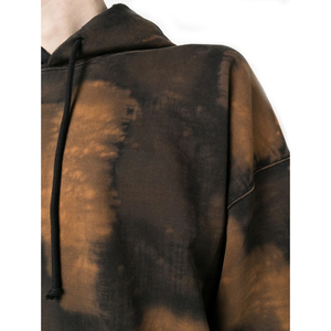 OEM Custom Classic Streetwear Men's 100% Cotton Hoodie Oversized Heavyweight Color-Blocked <b>Bleach</b> Washed tye dye men hoodie - Product Image 4