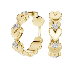 Boucles d'oreilles élégantes en forme de cœur avec diamants de laboratoire VVS-VS EF CVD de 0,36 ct, en or 18 carats, 14 carats, 10 carats et argent 925, rose - Product Image 5