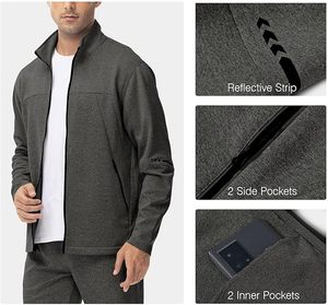 Chándal con logotipo personalizado para hombre, traje de entrenamiento de gimnasio, venta al por mayor, chándal de dos piezas para hombre, ropa deportiva para correr, chándal OEM ODM para hombre - Product Image 5