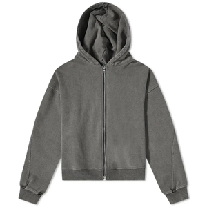 Sweat à capuche zippé pour hommes, sweats à capuche unis délavés à double fermeture éclair, sweats à capuche délavés à l'acide en éponge française pour hommes - Product Image 4