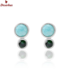 Pendientes clásicos hechos a mano de plata de ley 925 con amazonita natural, pendientes de tuerca para mujer y niña, regalo para bodas y fiestas, fabricante - Product Image 2