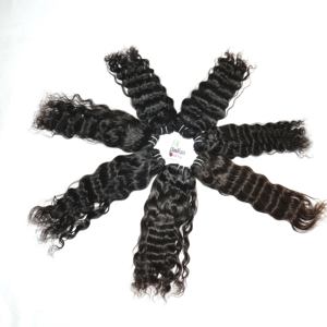 Paquet de Cheveux Humains Indiens Bruts Ondulés Extension Naturelle Produit Pas Cher Meilleure Qualité Vendeur Vierge Remy Non Transformé par l'Exportation à vendre - Product Image 5