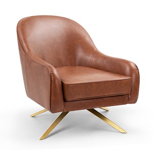 Fauteuil de luxe finition dorée, design moderne, structure en métal et bois, rembourrage en coton, revêtement en cuir pour salon et restaurant - Product Image 6