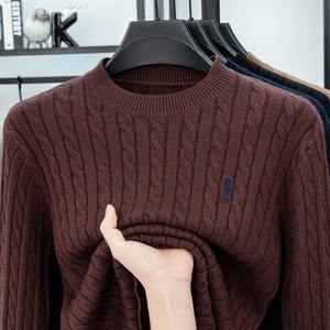 Pull en laine tricoté décontracté unisexe Erni Sports, col épais, motif à pois sur le devant, anti-allergie, manches longues, 340g, maille ouverte - Product Image 3