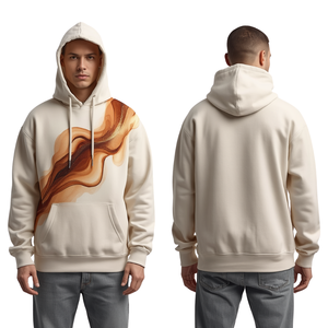 Sweat à capuche oversize en coton épais de qualité supérieure avec imprimé évasé, style mode, fabrication sur mesure, fourniture directe d'usine - Product Image 1