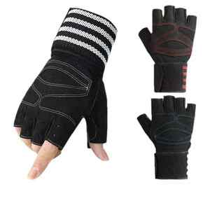Venta caliente al por mayor de cuero Guantes de fitness Muñequera Guantes de levantamiento de pesas Hombres Mujeres Entrenamiento de gimnasia Proteger Palm Guantes deportivos - Product Image 6