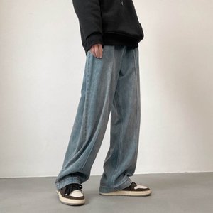 กางเกงยีนส์ปักลายแฟชั่นใหม่สำหรับผู้ชายกางเกงเอวสูงปานกลางทรงตรงขาตรงผ้าคอตตอนผ้ายืดสำหรับผู้ชายไซส์ใหญ่42 - Product Image 2