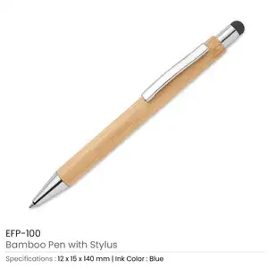 High Quality Price Cheap Promotional Stylish Bamboo Pen With Sytlus Touch Screen For Mobile And Laptop