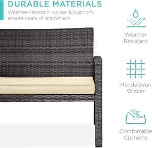 Ensemble de canapés sectionnels d'extérieur en osier Design moderne pour patio, jardin et salon - Product Image 4