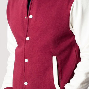 Veste de style universitaire pour homme, marron et blanc, bordure côtelée rayée, fermeture à boutons-pression, légère, décontractée, urbaine, vêtement d'extérieur tendance - Product Image 2