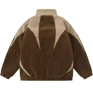 Veste à fermeture éclair décontractée de couleur unie pour hommes, manteau d'hiver à manches longues Sherpa, polaire, respirant Street Fashion Vintage - Product Image 3