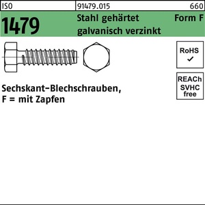 Hardened Steel Sheet Metal <b>Screws</b> ISO 1479 Pin Hex Point 4.2 X 25 Mm-500 Pack - Product Image 1