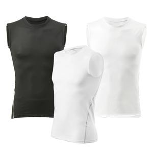 Camiseta sin mangas para correr de secado rápido para hombre, camiseta de compresión sin mangas, cuello redondo, nueva camiseta de entrenamiento Formal de gimnasio, diseño de punto tejido sólido - Product Image 1