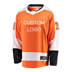Maillot de hockey sur glace de qualité supérieure dans toutes les couleurs avec des uniformes de hockey sur glace en polyester à col rond et manches complètes - Product Image 1