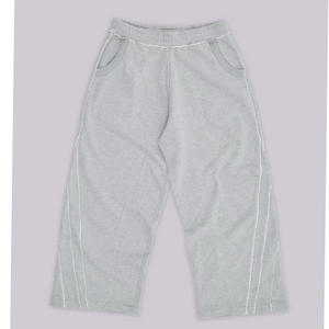 High quality Custom <b>Oversized</b> Heavy Weight 500 Gsm Sweat Pants Manufacturer Baggy French Terry Wide Straight Leg <b>Sweatpants</b> Men - Product Image 6