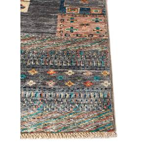 Tapis en laine noué à la main Nuray Blue Pae-5317 9x12, tapis rectangulaire à motifs pour couloir, décoration de salon, design patchwork - Product Image 4