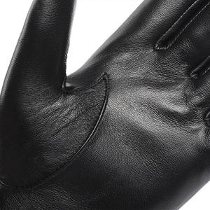 Nouveaux gants en cuir de mouton pour hommes, compatibles écran tactile, chauds pour l'hiver, à doigts complets, pour la conduite, l'équitation, le quotidien et les activités de plein air - Product Image 4