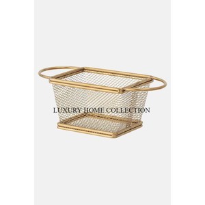 New Iron Fruits and <b>Bread</b> <b>Basket</b> Crafted with High-quality Materials for Long-lasting Use in Any Kitchen Golden Finished - Product Image 5