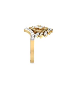 14k Yellow Gold CVD Lab Grown Diamond Engagement <b>Ring</b> Synthetic <b>Man</b> Made Round Brilliant Cut Small Size Diamond <b>Ring</b> - Product Image 2