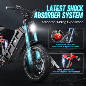Bici elettrica Juliet Pro II per adulti di picco 5200W bici elettrica a doppio motore fino a 43mph, 70AH/60AH 220 + miglia a lungo raggio Ebike - Product Image 5