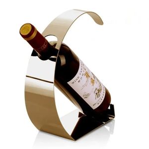 Metal Wine Bottle <b>Rack</b> Creative Metal Single Wine Bottle Holder Home Decoration Spring Tricycle Style Wine Stand - Product Image 1