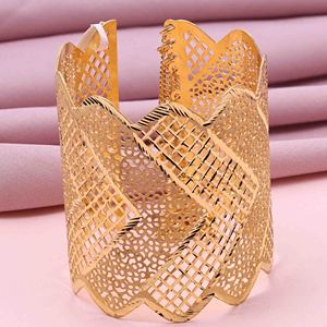 Bracelets en laiton plaqué or 14K 18K 24K de Dubaï Bracelet Kada, formant des bijoux remplis d'or Bracelets Kada, bijoux de mode pour femmes - Product Image 1