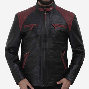 Veste en cuir pour homme respirante, écologique, chaude pour l'hiver, avec col montant et logo frontal, prix personnalisable - Product Image 3