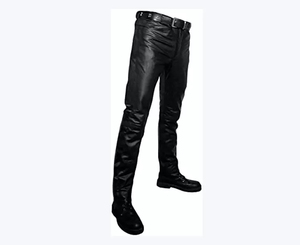 Pantalon en cuir à logo personnalisé de haute qualité pour hommes Design unique Vêtements décontractés avec motif droit Taille mi-disponible Prix de gros - Product Image 6