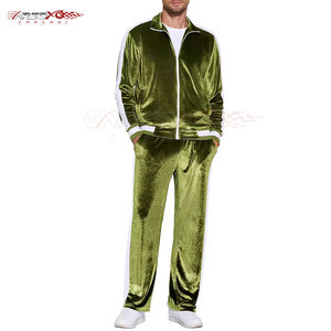 Chándal de terciopelo suave para hombre, conjunto de dos piezas con tela de felpa y chándal de terciopelo cómodo para hombre - Product Image 1