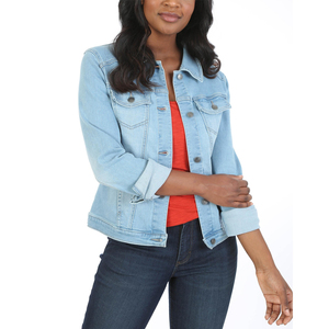 Chaqueta vaquera para mujer, precio al por mayor, chaqueta vaquera con botones para mujer, ropa informal para exteriores, chaqueta vaquera para mujer - Product Image 1