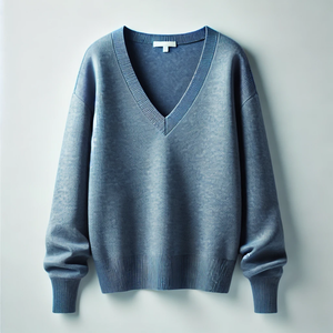 Suéter de Punto Casual para Mujer, Cuello en V, de Encaje, Transpirable, de Viscosa/Algodón, para Invierno, al por Mayor - Product Image 4